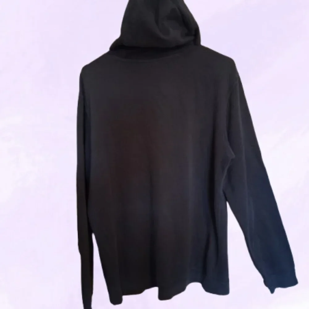 NIKE style 828719-010 men's HBR Pull Over Fleece Hoodie in black, orange white L